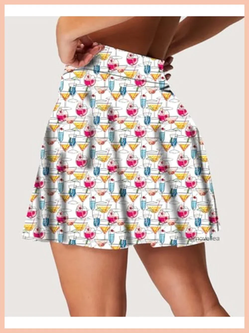 High Waisted Tennis Skort with Built-in Shorts Pocket and Pleated Skirt